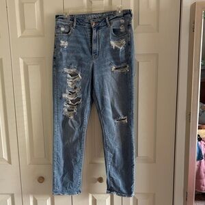 Distressed American Eagle Mom Jeans